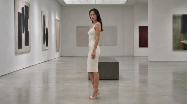 Yuna in white latex gallery, AI-generated fashion visual 2