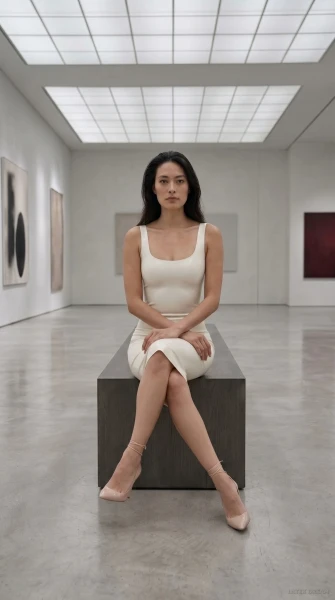 Yuna in white latex gallery, AI-generated fashion visual 9