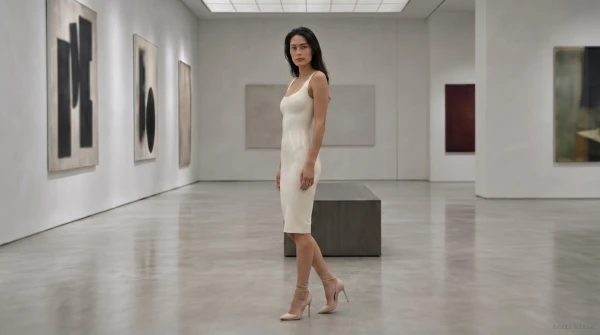 Yuna in white latex gallery, AI-generated fashion visual 3