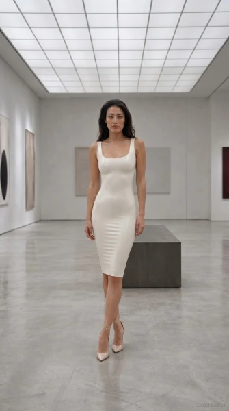 Yuna in white latex gallery, AI-generated fashion visual 8