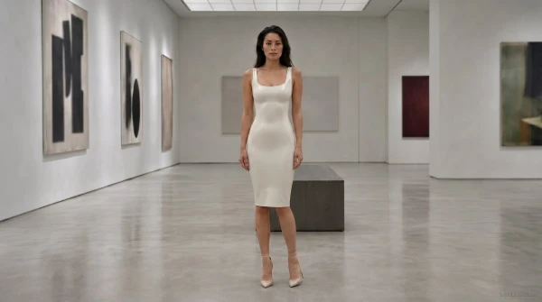 Yuna in white latex gallery, AI-generated fashion visual 4