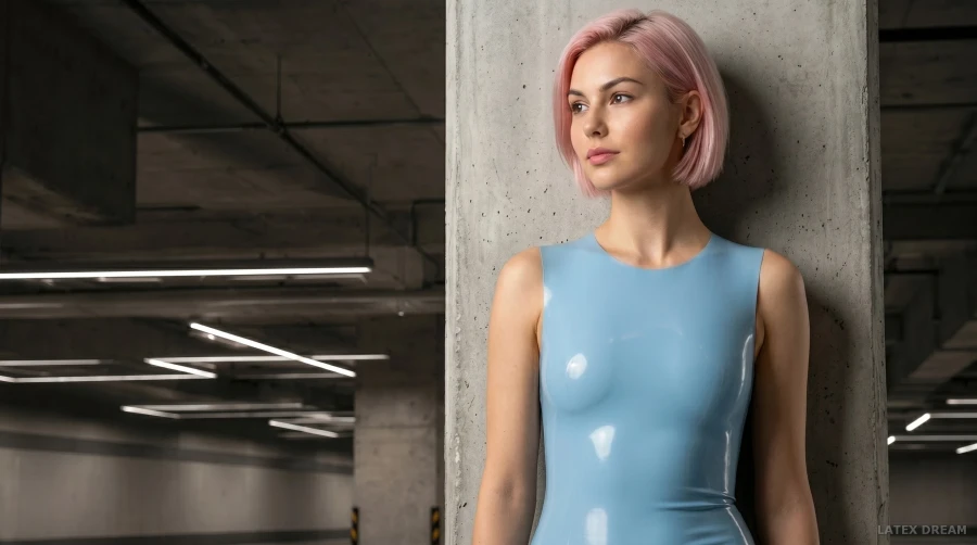 Alia · Latex Mini Dress & High Boots Garage Editorial
