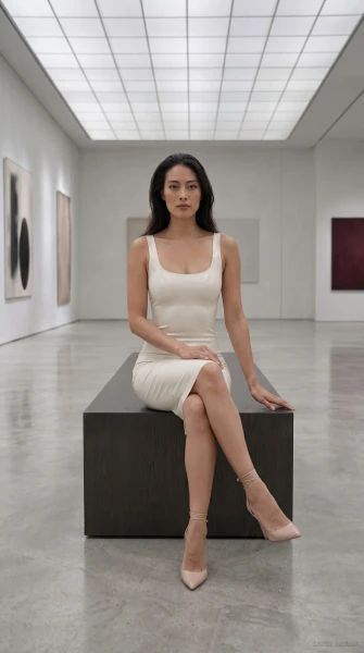 Yuna in white latex gallery, AI-generated fashion visual 13